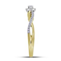 10kt Yellow Gold Womens Round Diamond Solitaire Promise Bridal Ring 1/5 Cttw