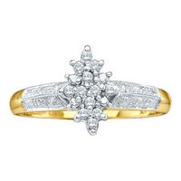 1/8CTW-DIA CLUSTER RING