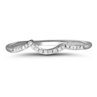 14kt White Gold Womens Round Diamond Contoured Enhancer Wedding Band 1/12 Cttw