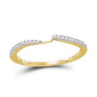 14kt Yellow Gold Womens Round Diamond 2-stone Wedding Band 1/10 Cttw