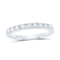 10kt White Gold Womens Round Diamond Illusion-set Band 1/20 Cttw