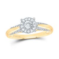 10kt Yellow Gold Womens Round Diamond Solitaire Bridal Wedding Engagement Ring 1/10 Cttw