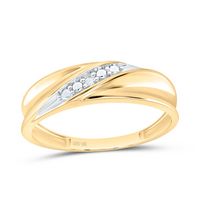 10kt Yellow Gold Mens Round Diamond Band Ring .02 Cttw