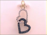 10kt Yellow Gold Womens Color Enhanced Blue Diamond Heart Fashion Pendant 1/6 Cttw