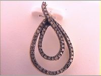 10kt Yellow Gold Womens Round Brown Diamond Teardrop Pendant 1/4 Cttw