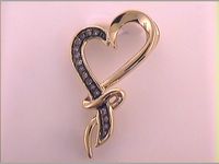 1/10CTW-DIA COGNAC NATURAL GIFT HEART PENDANT