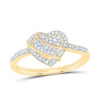 1/6CTW-DIA MICRO-PAVE HEART RING