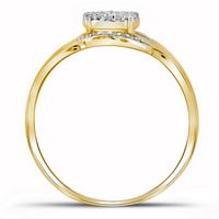 10kt Yellow Gold Womens Round Diamond Cluster Ring 1/6 Cttw