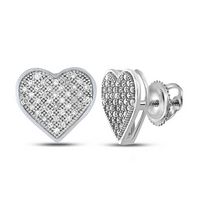 1/4CT-DIA HEART EARRINGS