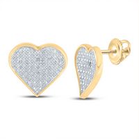 1/4CT-DIA HEART EARRINGS