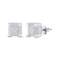 1/20CT-DIA P3 MICRO-PAVE UNISEX EARRING