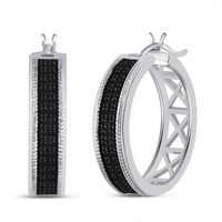 1/4CTW-DIA FASHION BLACK EARRINGS