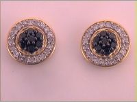 3/8CTW-DIA CN GIFT BLACK DIAMOND ROUND STUD EARRING
