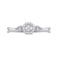 10kt White Gold Womens Round Diamond Solitaire Bridal Wedding Engagement Ring 1/10 Cttw