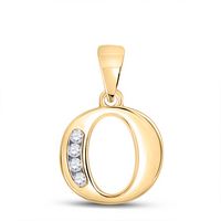 1/20CTW-DIA CN LADIES INITIAL &quot; O &quot; PENDANT