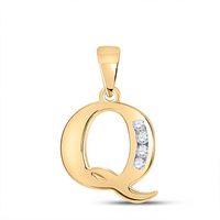 1/20CTW-DIA CN LADIES INITIAL &quot; Q &quot; PENDANT