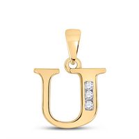 1/20CTW-DIA CN LADIES INITIAL &quot; U &quot; PENDANT