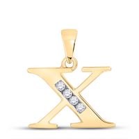 1/20CTW-DIA CN LADIES INITIAL &quot; X &quot; PENDANT