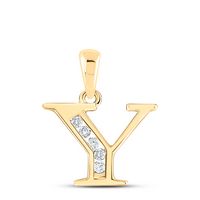 1/20CTW-DIA CN LADIES INITIAL &quot; Y &quot; PENDANT