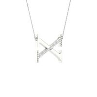 1/20CTW-DIA P1P2 LADIES INITIAL &quot;X&quot; NECKLACE