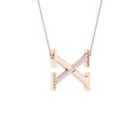 1/20CTW-DIA P1P2 LADIES INITIAL &quot;X&quot; NECKLACE