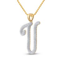1/5CT-DIA GIFT INITIAL &quot;U&quot; PENDENT