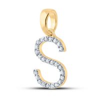 1/5CT-DIA CN LADIES INITIAL &quot;S&quot; PENDANT