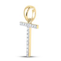 1/8CT-DIA CN LADIES INITIAL &quot;T&quot; PENDANT
