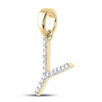 1/8CT-DIA CN LADIES INITIAL &quot;Y&quot; PENDANT