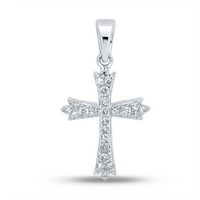 1/4CTW-DIA NK CROSS PENDANT