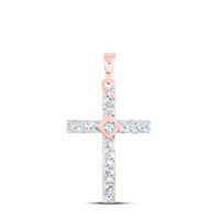 1/4CTW-DIA CN CROSS PENDANT
