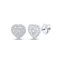 1/4CTW-DIA NK HEART EARRING