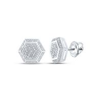 1/6CTW-DIA P3 GIFT HEXAGON EARRING