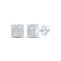 1/8CTW-DIA P3 MENS CUSHION EARRING