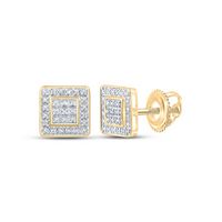 1/6CTW-DIA P3 MENS SQUARE EARRING