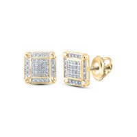 1/5CTW-DIA P3 MENS SQUARE EARRING