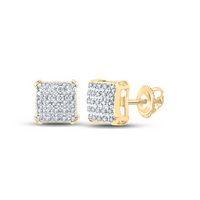 1/8CTW-DIA P3 MENS SQUARE EARRING