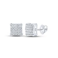 1/8CTW-DIA P3 MENS SQUARE EARRING