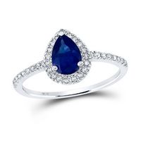 1/6CTW-DIA 1 CT-BS SYNTHETIC GEMSTONE RING