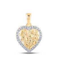 1/12CTW-DIA CN NUGGET HEART PENDANT