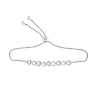 0.02CTW-DIA P2 HEART GIFT BOLO BRACELET (9.50 INCH)