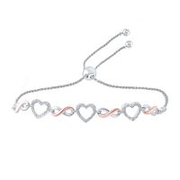 1/6 CTW-DIA HEART GIFT BOLO BRACELET (9.50 INCH)