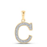 1/12CTW-DIA P1P2 LADIES INTIAL &quot;C&quot; PENDANT