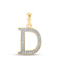1/12CTW-DIA P1P2 LADIES INITIAL &quot;D&quot; PENDANT