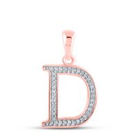 1/12CTW-DIA P1P2 LADIES INITIAL &quot;D&quot; PENDANT