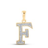 1/12 CTW-DIA P1P2 LADIES INITIAL &quot;F&quot; PENDANT
