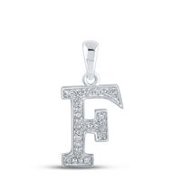 1/12 CTW-DIA P1P2 LADIES INITIAL &quot;F&quot; PENDANT
