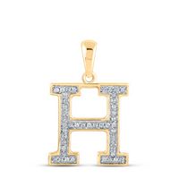 1 /10CTW-DIA P1P2 LADIES INITIAL &quot;H&quot; PENDANT