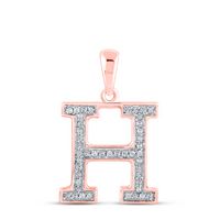 1 /10CTW-DIA P1P2 LADIES INITIAL &quot;H&quot; PENDANT