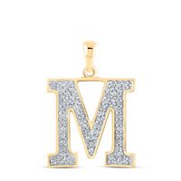 1/10CTW-DIA P1P2 LADIES INITIAL &quot;M&quot; PENDANT